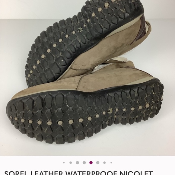 SOREL LEATHER WATERPROOF NICOLET THINSULATE WINTER BOOTS 7.5-8 - Picture 8 of 10